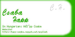 csaba happ business card